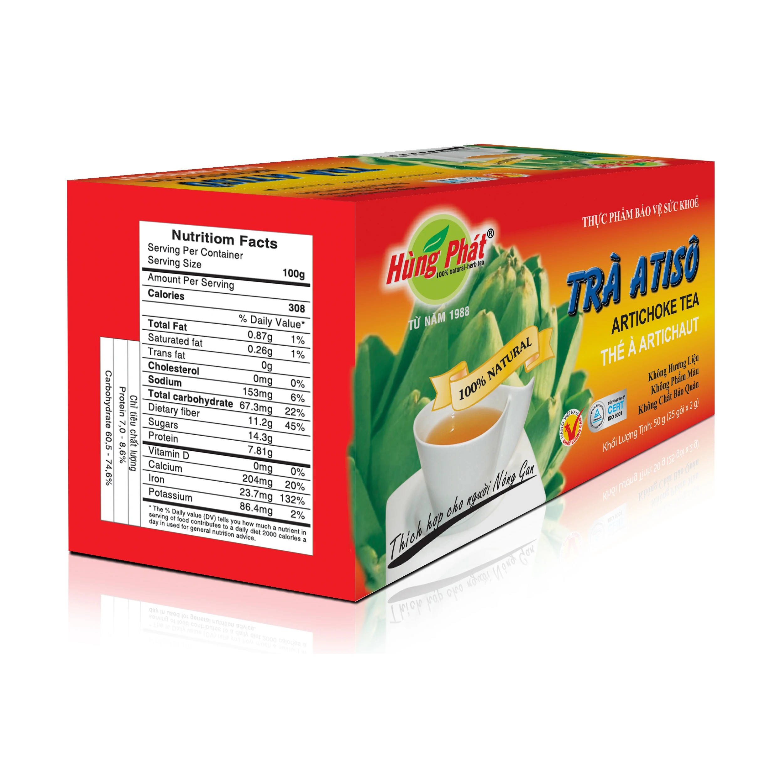 
Artichoke Tea 100% Natural Organic Detox Body Herbal Approved HACCP and ISO 