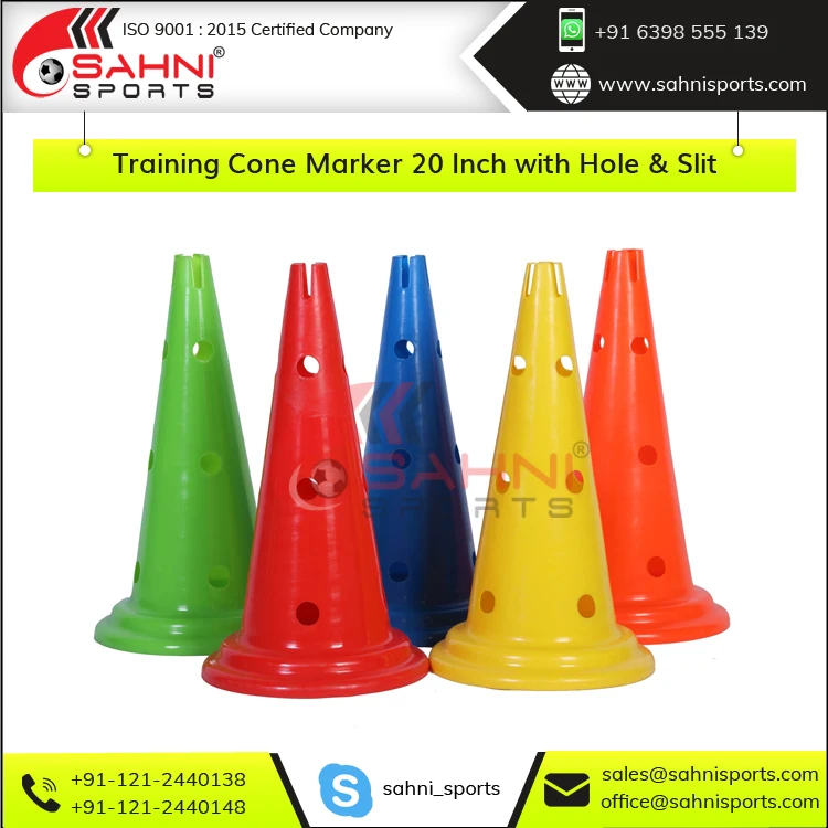 Wholesale 20 Inch Agility Cones High Quality PE Plastic Sports Equipment with Hole & Slit Best Price Training Cone Marker