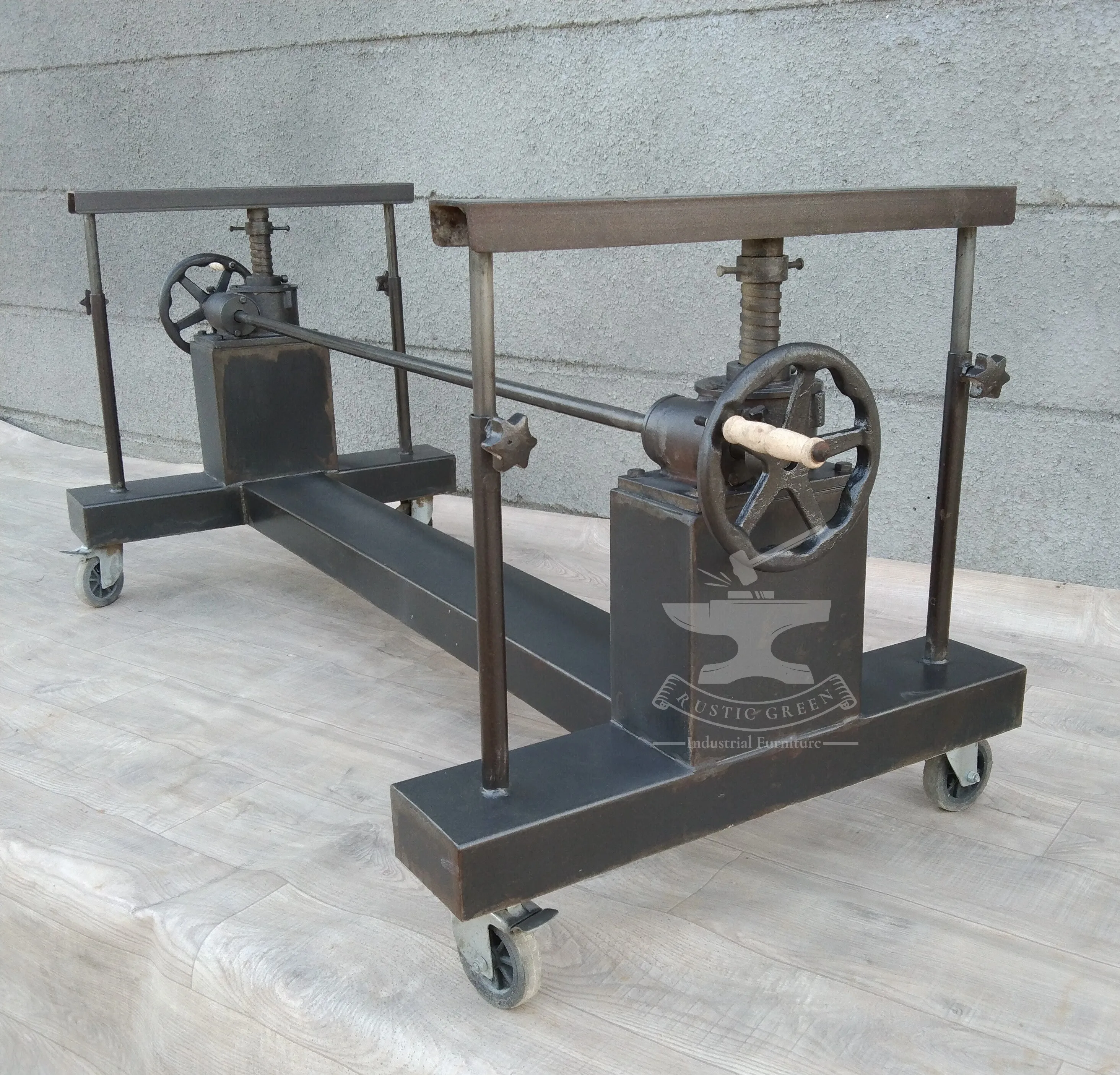Industrial Rustic Crank Table Legs Adjustable Metal Base for Living Room Dining Table for Home Office or School