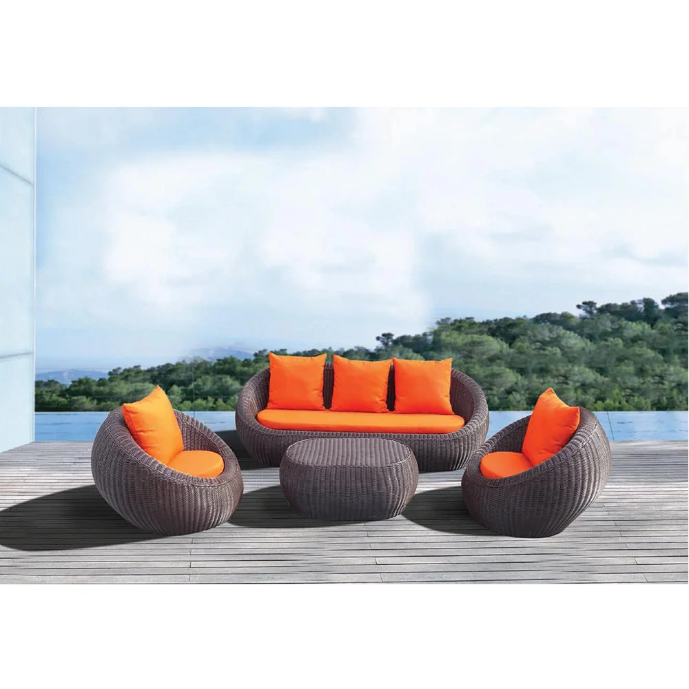 
OC013 - Berlin wicker set with curve shape rattan outdoor furniture garden sofa highly recommend from Vietnam 