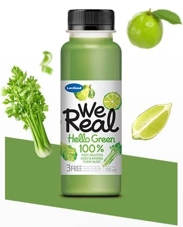 
Pasteurized Fruits & Vegetables Juice Pet 200ml - WE REAL - HELLO GREEN 