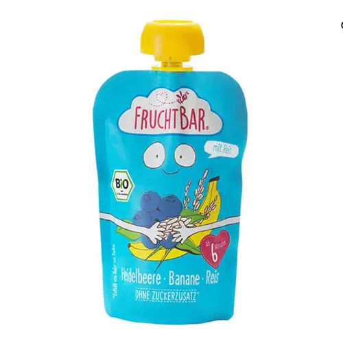 
Fruchtbar Organic puree Blueberry Banana Rice baby food porridge 100g 