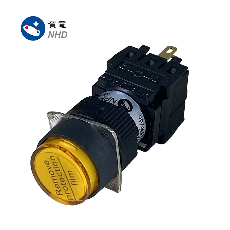 NPB16O-E11Y 16mm Round Shape Push Button Switch Elevation Head Yellow