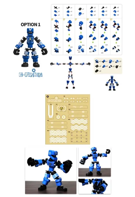 Premium various postures available 3 colors joint-structure GEARS FIGURE SERIES robot for kids every part made in Korea