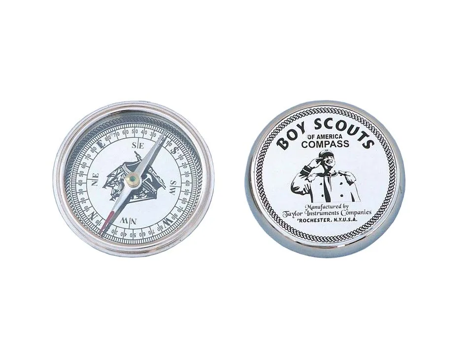 Beautiful Chrome Finish Brass Scout Boy Design Compass With Wood BoxNautical Vintage Style Compass Marine Magnetic Jeep Compass