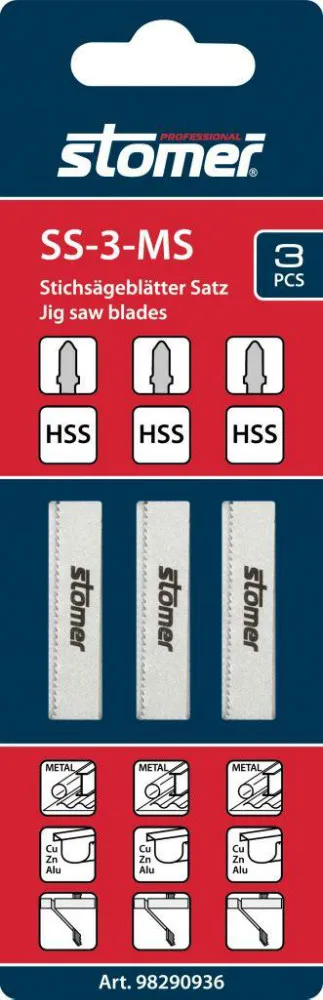 Набор пилок для лобзика SS-3-MS Пилки по металлу