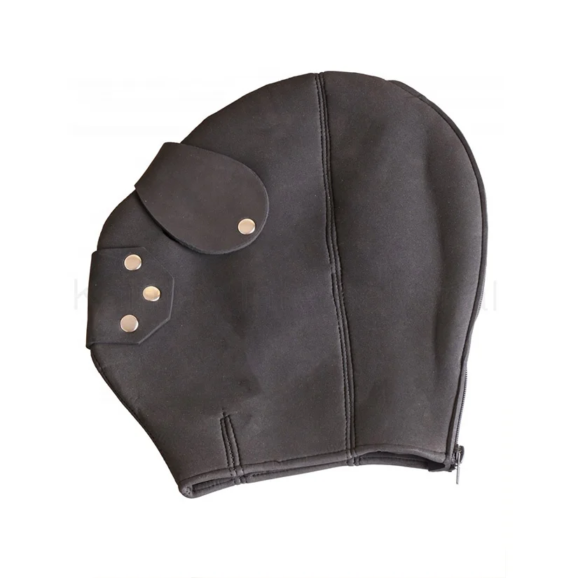 
Red Black PU Leather Bondage Hood BDSM Mask 