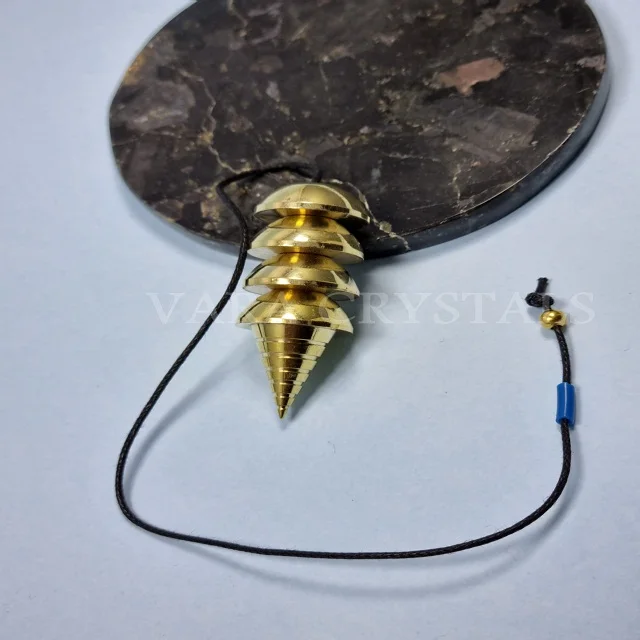 WHOLESALE COPPER COIL METAL PENDULUM KARNAK CONE CHAMBER EGYPTIAN SPRING CAGE HOLLOW POINTED SHAPE SEVEN CHAKRA PENTAGRAM