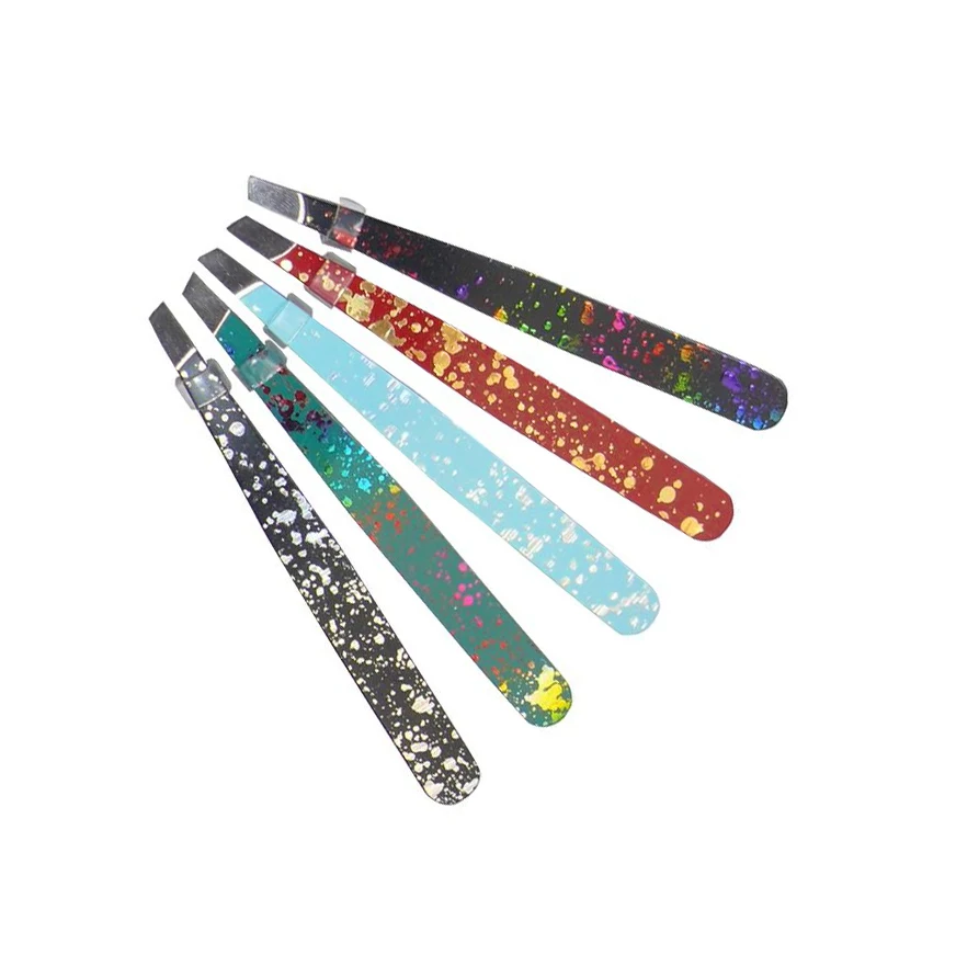 Slant Eyebrow Hair Shaping Tweezers Custom Color Eye Brow Tweezers Manicure Eyebrow Tweezers