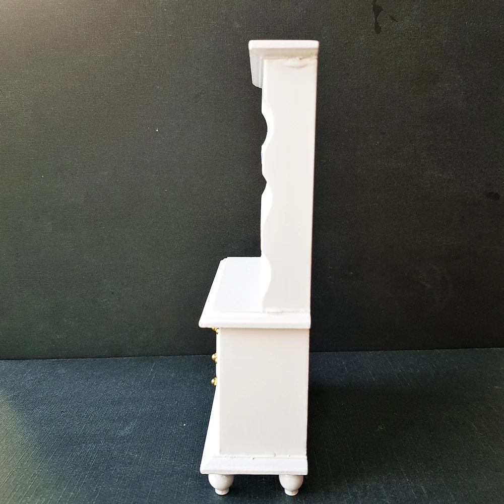 Миниатюрный домик для кукольного домика белая деревянная мебель шкаф игрушек витрина декоративные полки