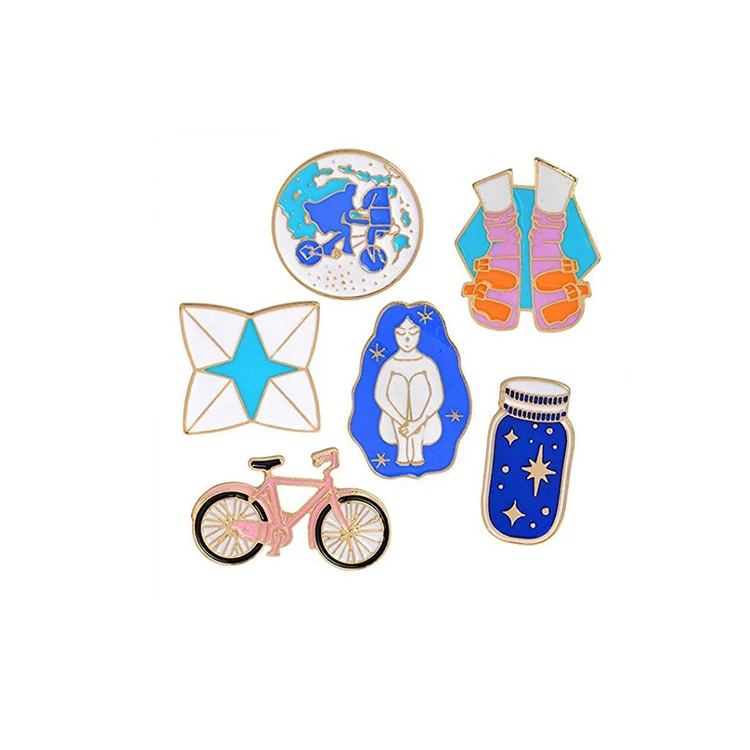 Custom embroidery patches military badges Custom Logo Metal Wings Gold Lapel Pin Badges