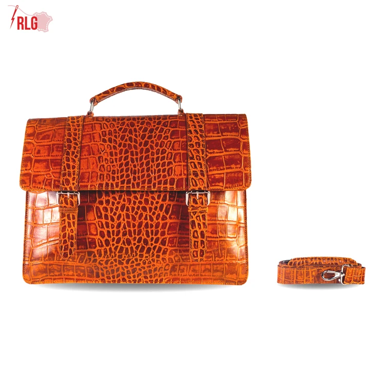  Никелевый фитинг элегантный дизайн стильный модный дизайнерский портфель для ноутбука из натуральной кожи мужчин