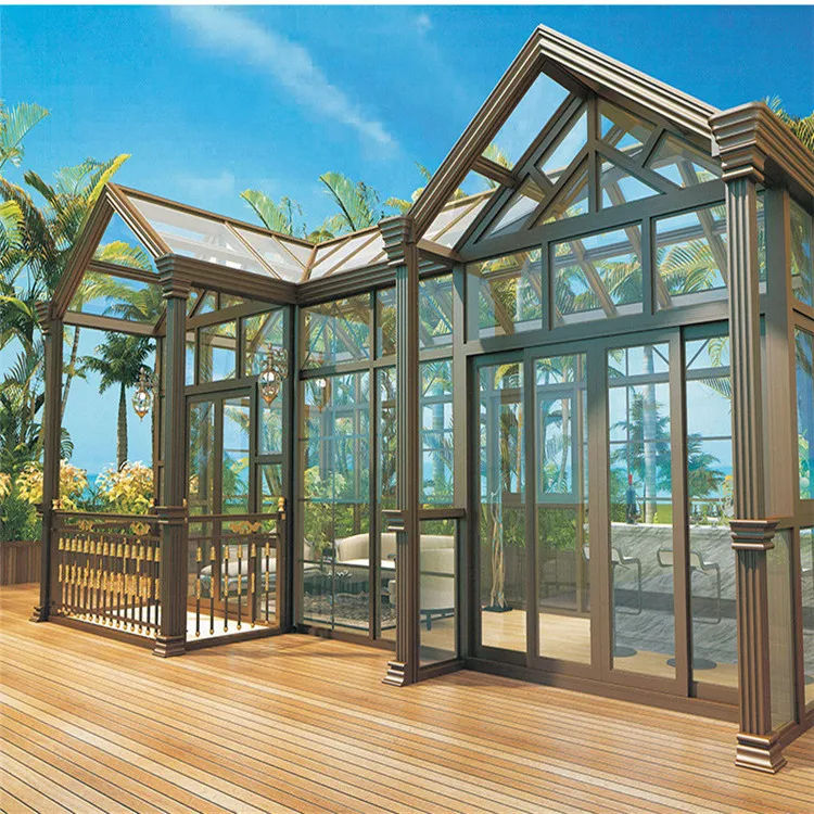 Автоматическая стеклянная консерватория стеклянный дом беседка теплица уличный павильон наклонная крыша