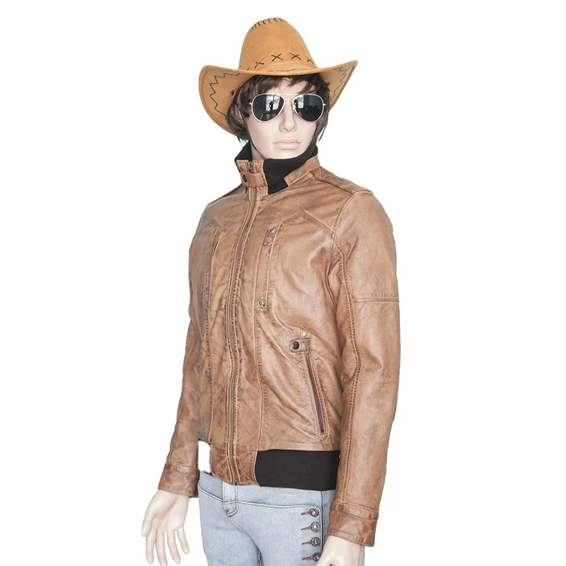 Leather Jackets For Men Fashion Original Luxury Casual Oversize Custom Logo New Design