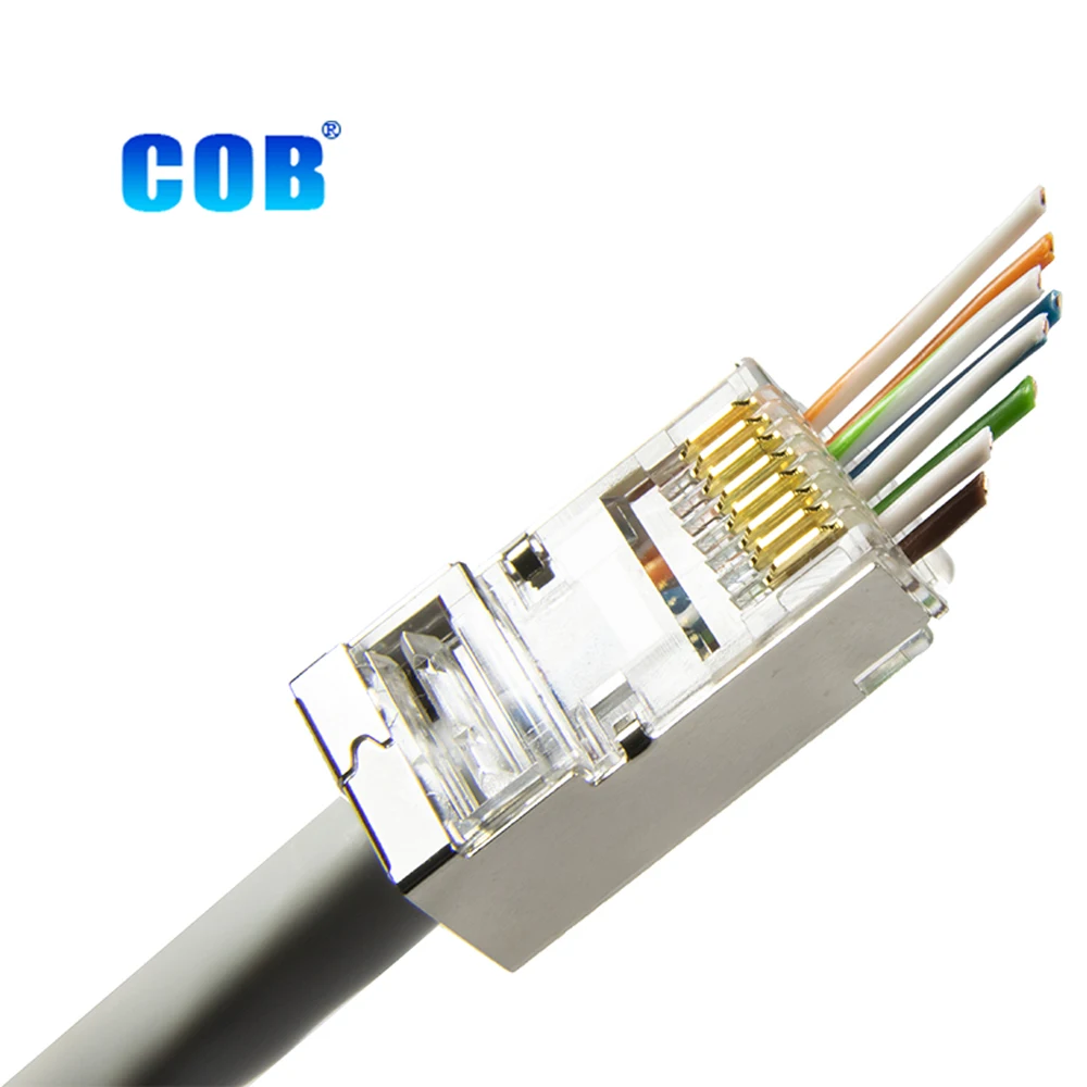 Простое подключение экранированного STP 1,1 мм Улучшенная медь CAT6A CAT6 RJ45 через сеть