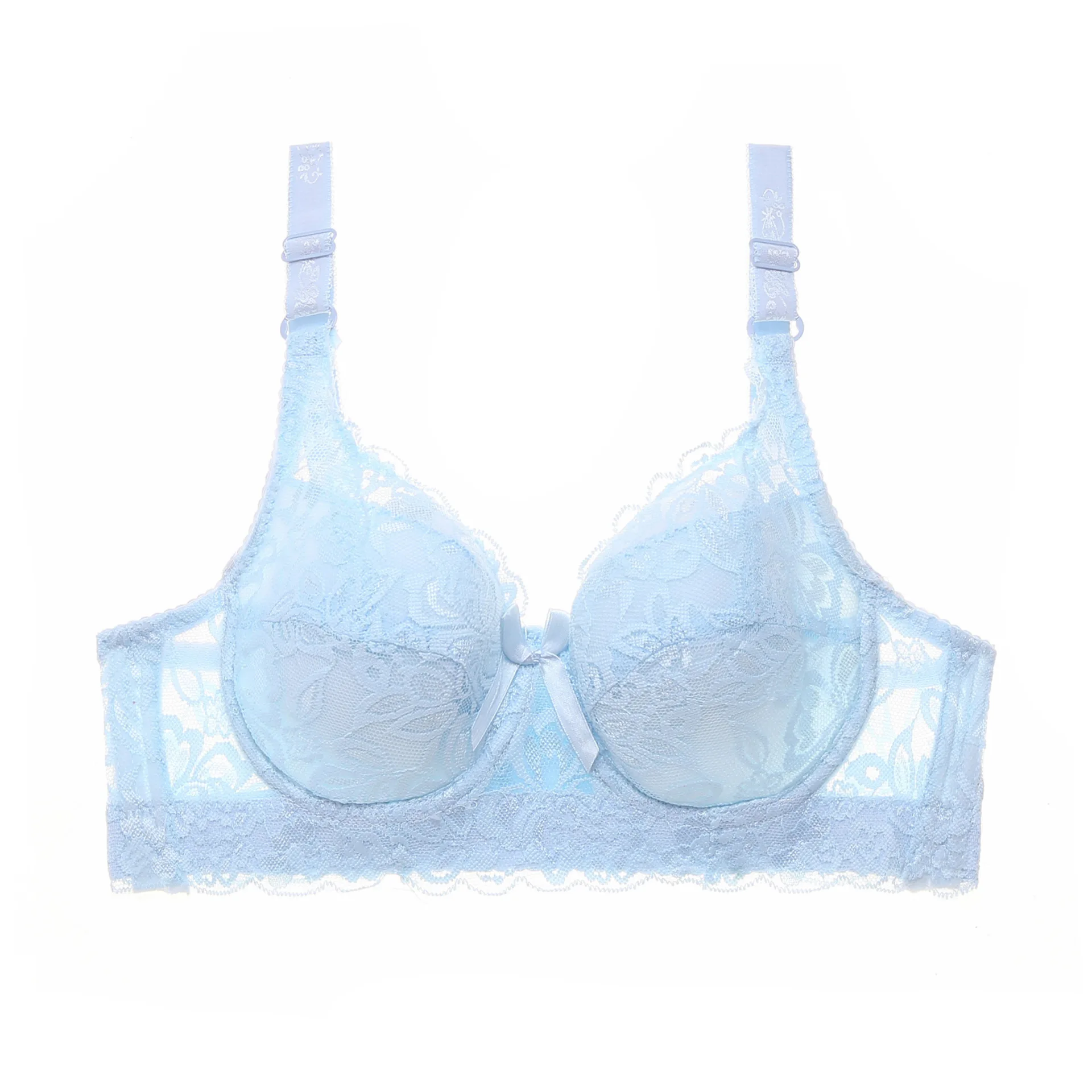 Underwire Bras Plus Size BCD Cup Transparent Thin Cup Large Brassier Sexy Big Size Bra Lace Women Knitting Adults Plain Dyed