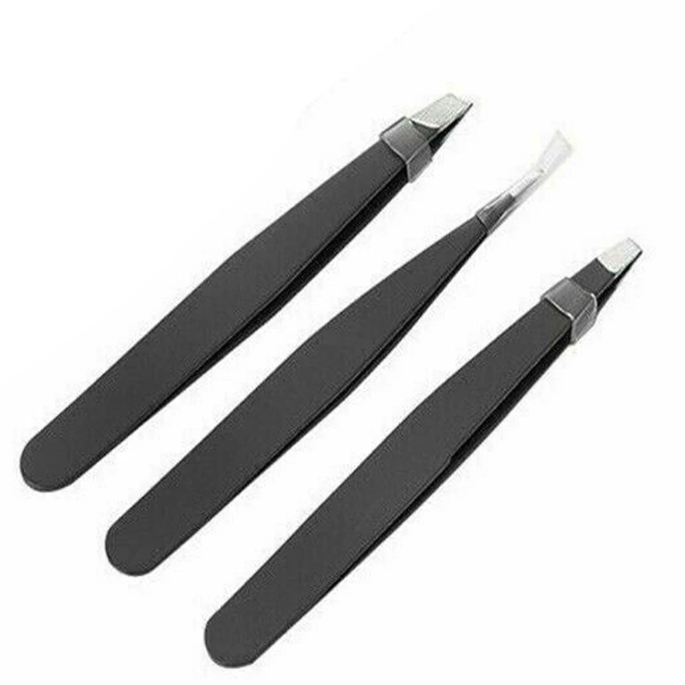 3pcs Stainless Steel Eyebrow Hair Removal Tweezers  Professional Women Stainless Steel Hair Removal Eyebrow Tweezers Clip