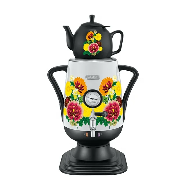 JACAL 3.2L русский самовар с керамическим чайником и цветочной наклейкой