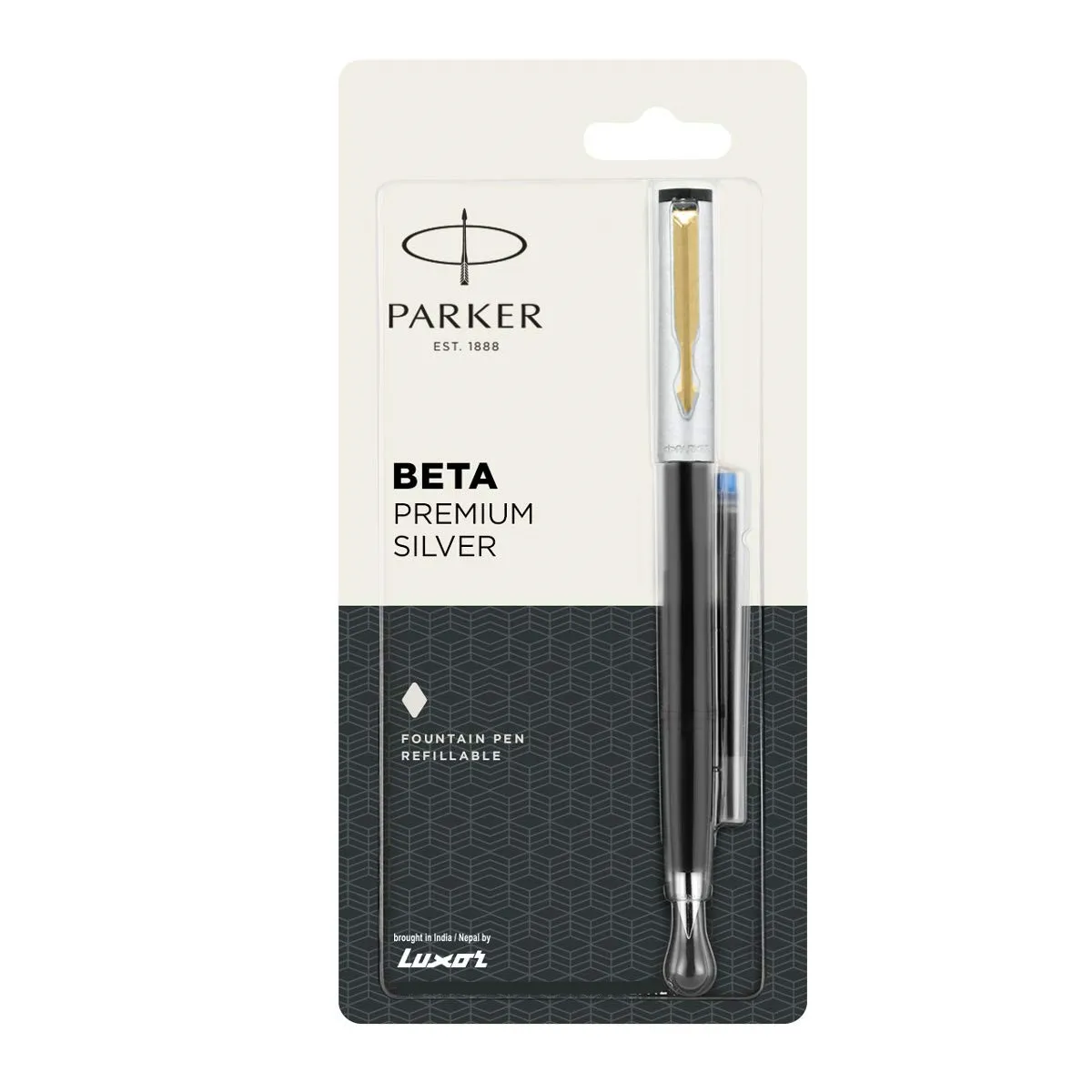 Перьевые ручки parker beta premium перьевая ручка с серебристой и золотой отделкой бесплатным чернильным картриджем перьевые