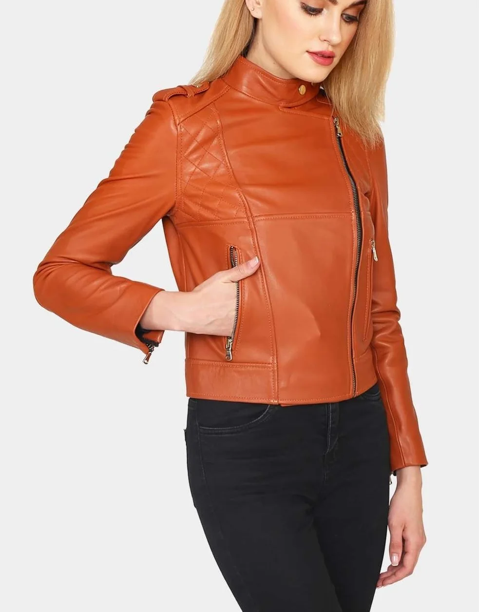 Short Leather Jacket Women New Style Leather Jacket 2022 Available in All Color Customize LOGO and Label Best for Private Label