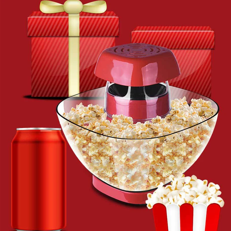 Лучшее качество, круглый Электрический Профессиональный мини-аппарат для приготовления попкорна 1200 Вт