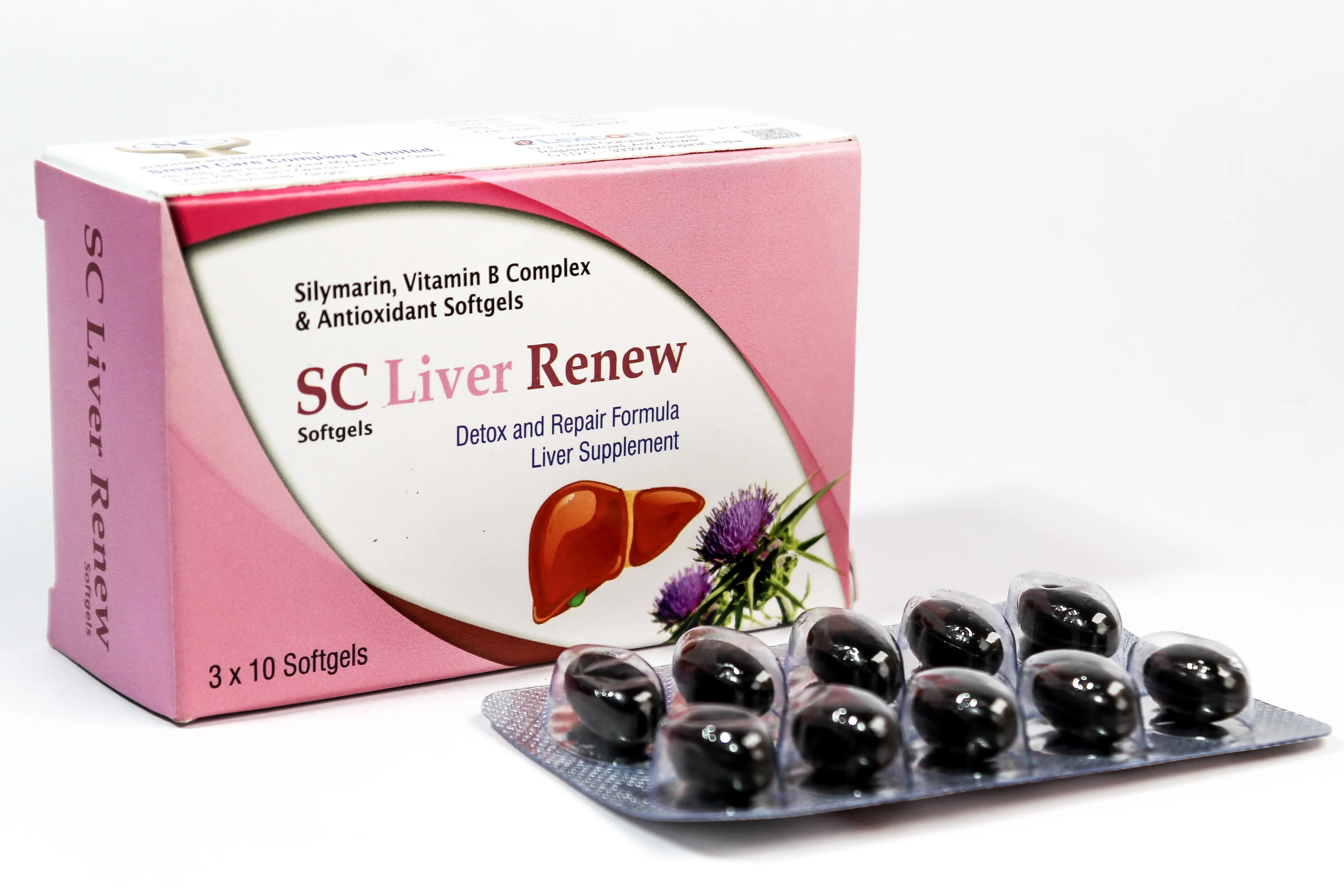 Premium Quality with Private Labeling Silymarine Vitamin B Complex and Antioxidant Soft gel Capsule .