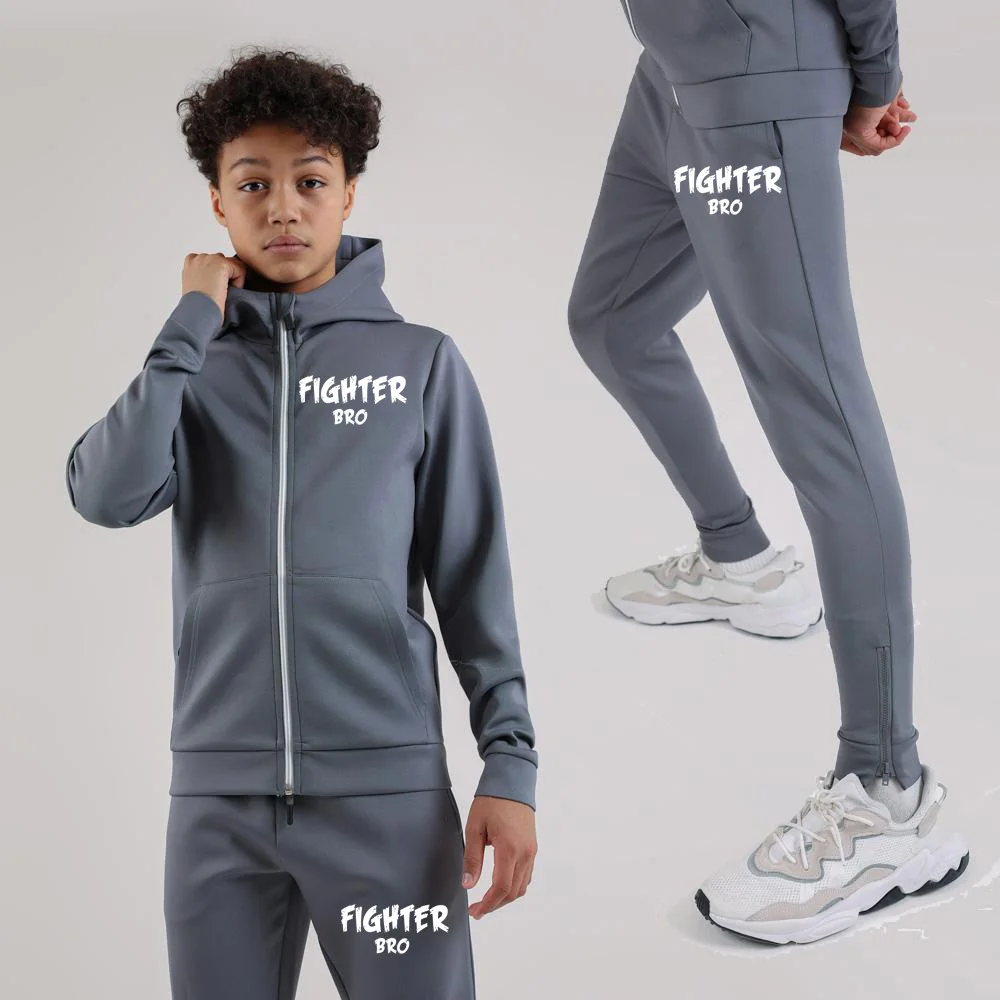 Own brand name striped sports clothes for children Tracksuit