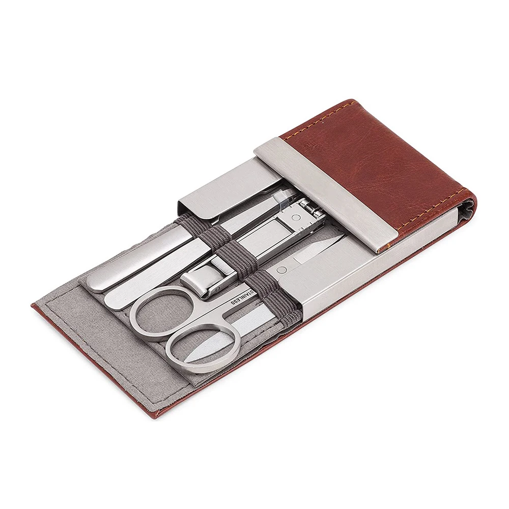 9 Pcs Beauty Tools Set Stainless Steel Nail Scissors, Clippers, Cutters, Files, Pushers, Cleaners & Tweezers Manicure Kits