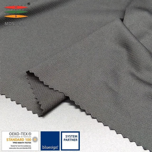 
81%CD polyester 19%nylon cooling yarn circular knit hydrophilic pique two tone 