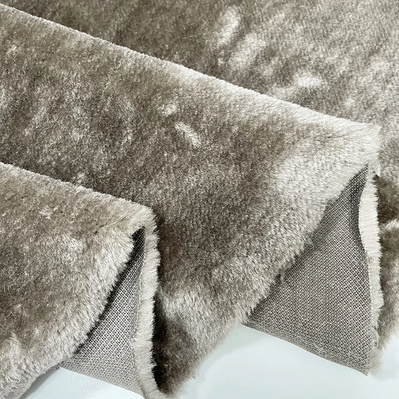 Chinese All polyester small fur cut loop fleece imitation fur flannel flat print fabrics plush suede shearing fabric