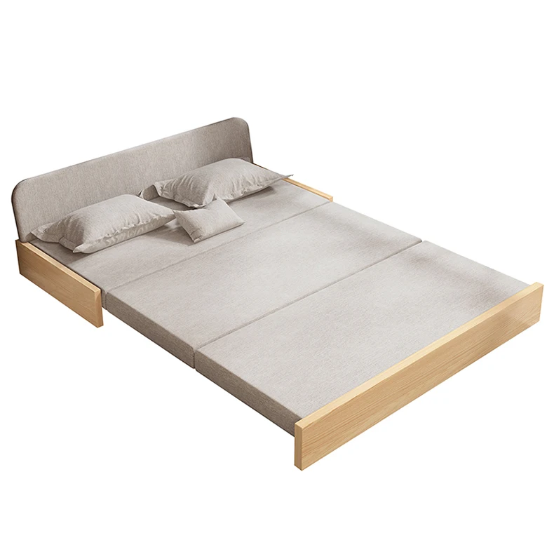 Sofa Bed Save Space Durable Solid Wood Living Room Furniture Convertible Foldable Sofa Bed