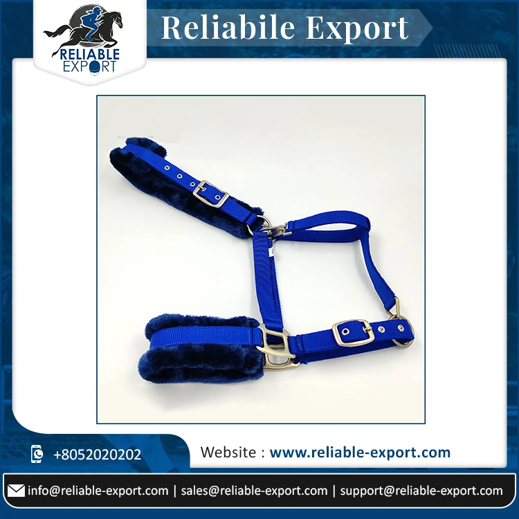 High Quality Blue Black Horse Halters Western Style Durable PP Leather Nylon PVC Materials Adjustable Wholesale Indian Supplier