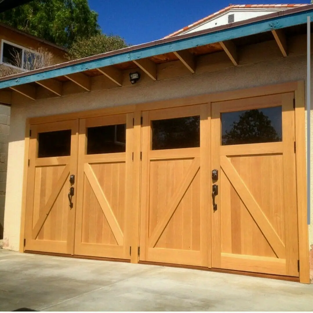 High quality best price Beautiful automatic garage door  wood garage door