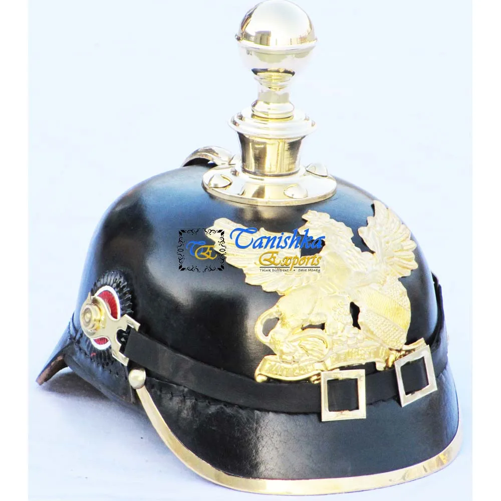  Шлем из прусской кожи немецкий шлем Pickelhaube Кожаный