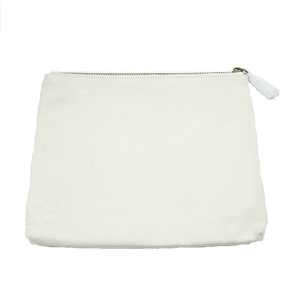 Organic quilted small pouch folding Custom personalized travel zipper makeup cosmetic bag for women