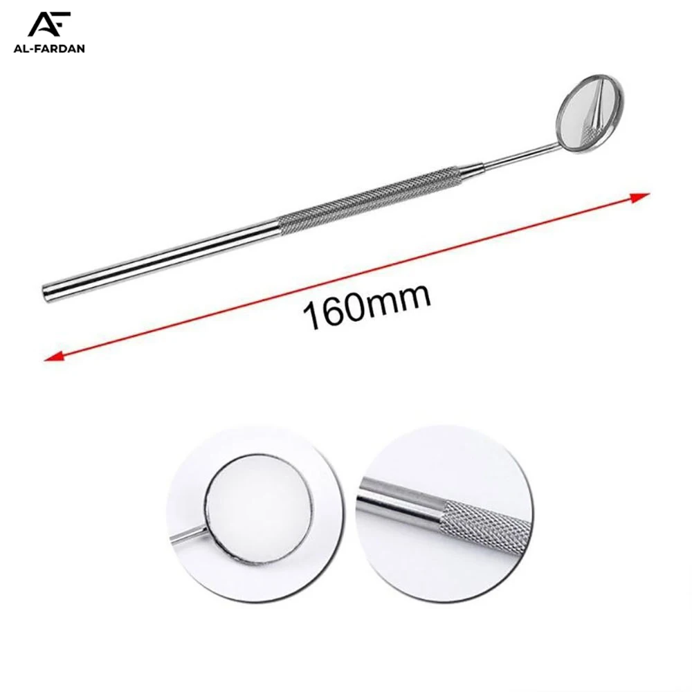 Stainless Steel Dental Inspection Mini Mouth Mirror Handle Teeth Cleaning Tools Silver Chrome Polish Round Shape Dental Mirror