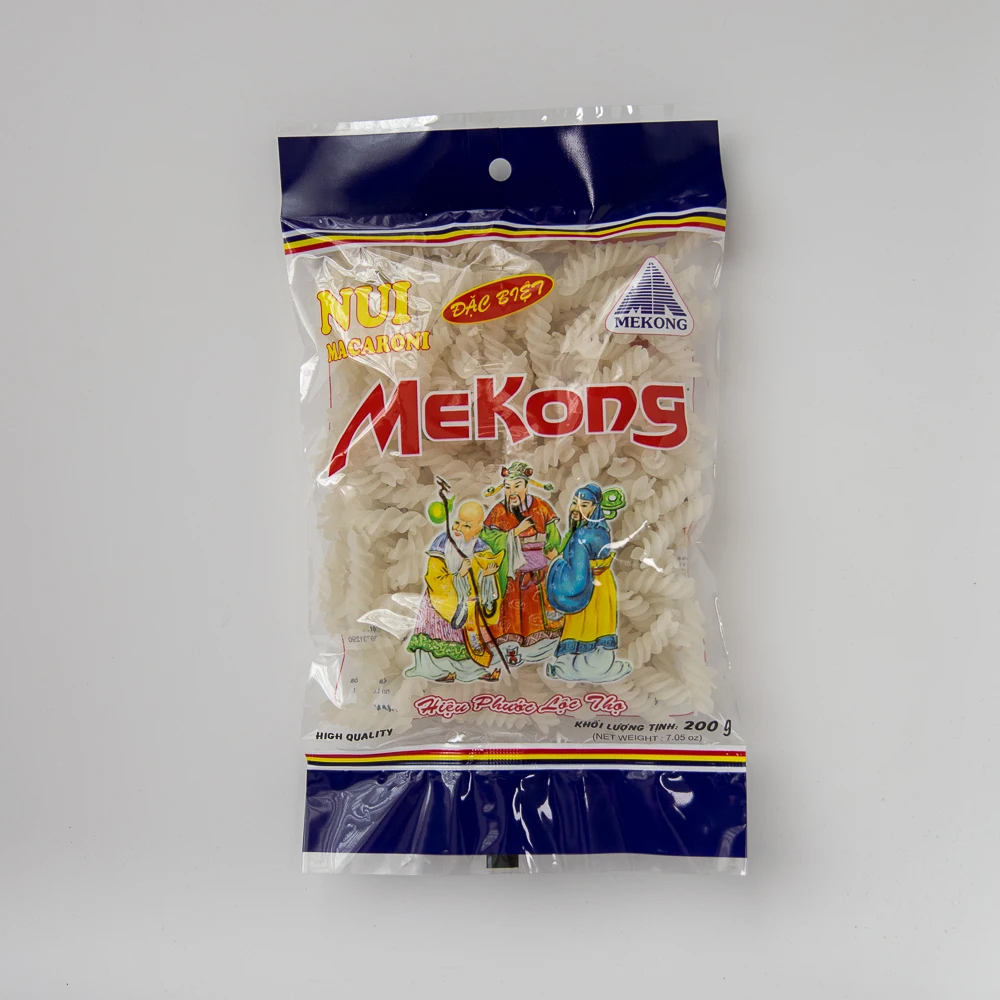 Mekong Brand Spiral Fusili Shape White Color Rice Macaroni Rice Pasta From Vietnam