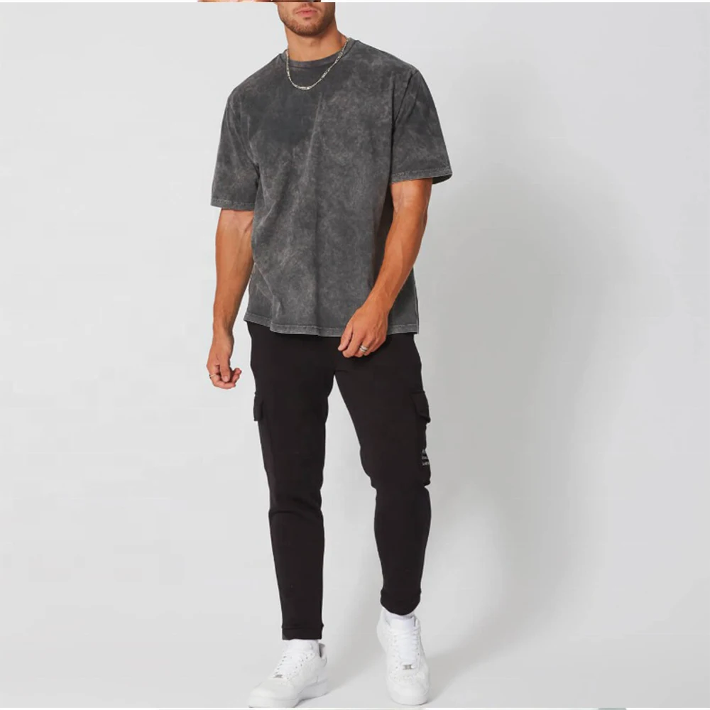 customized men Acid Wash T-shirt hot sale product for sale