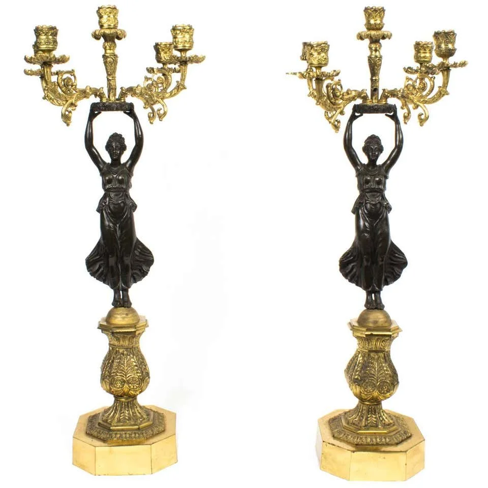 Empire Ormolu Bronze Candlebra