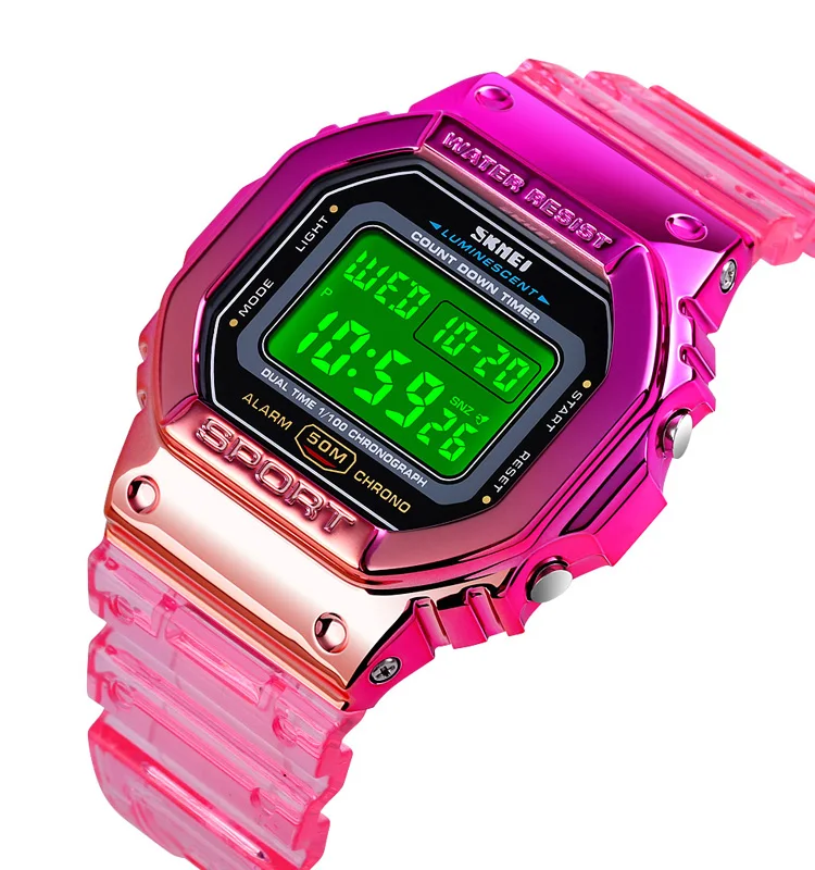  Skmei 1622 Jam Tangan Красочные легкие женские спортивные часы цифровые наручные