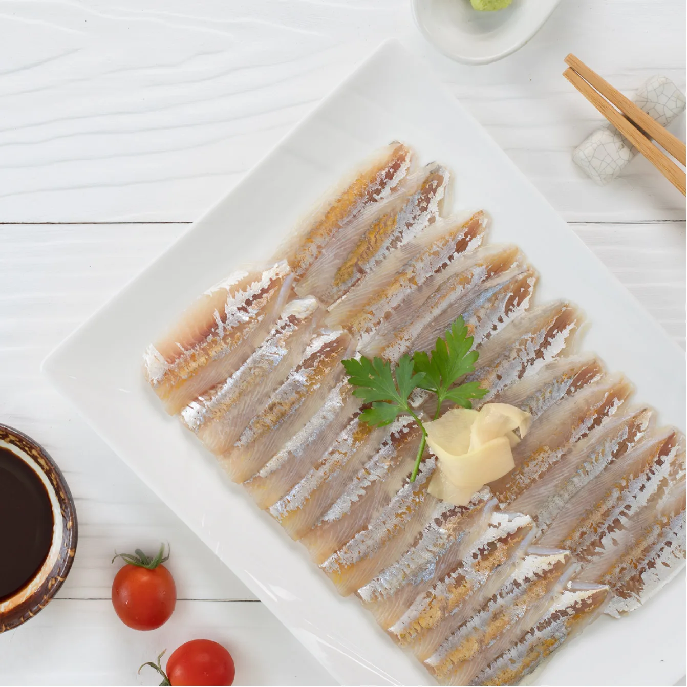 Great Price Wholesale Frozen Sashimi Seafood Seasoned Aji Fish Fillet Skinless with Special Japanese Sauce