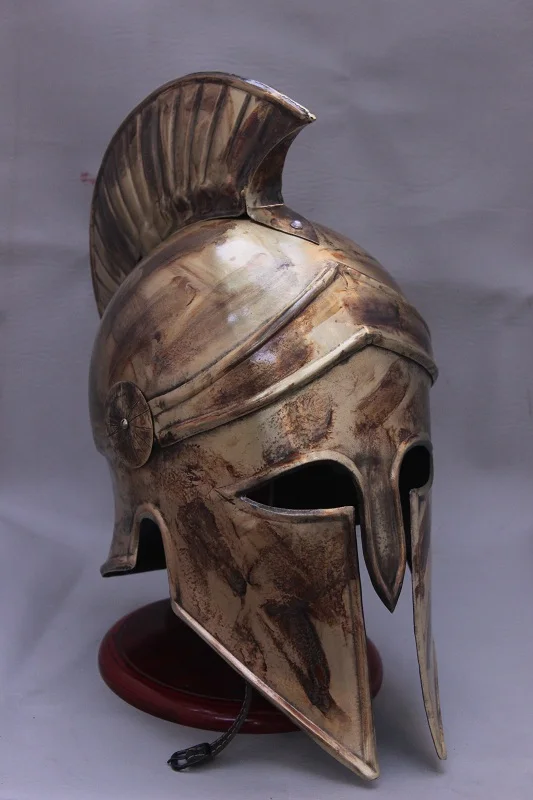 ANTIQUE MEDIEVAL Greek Corinthian Helmet SPARTAN HELMET SHARP EDGE ON HEAD