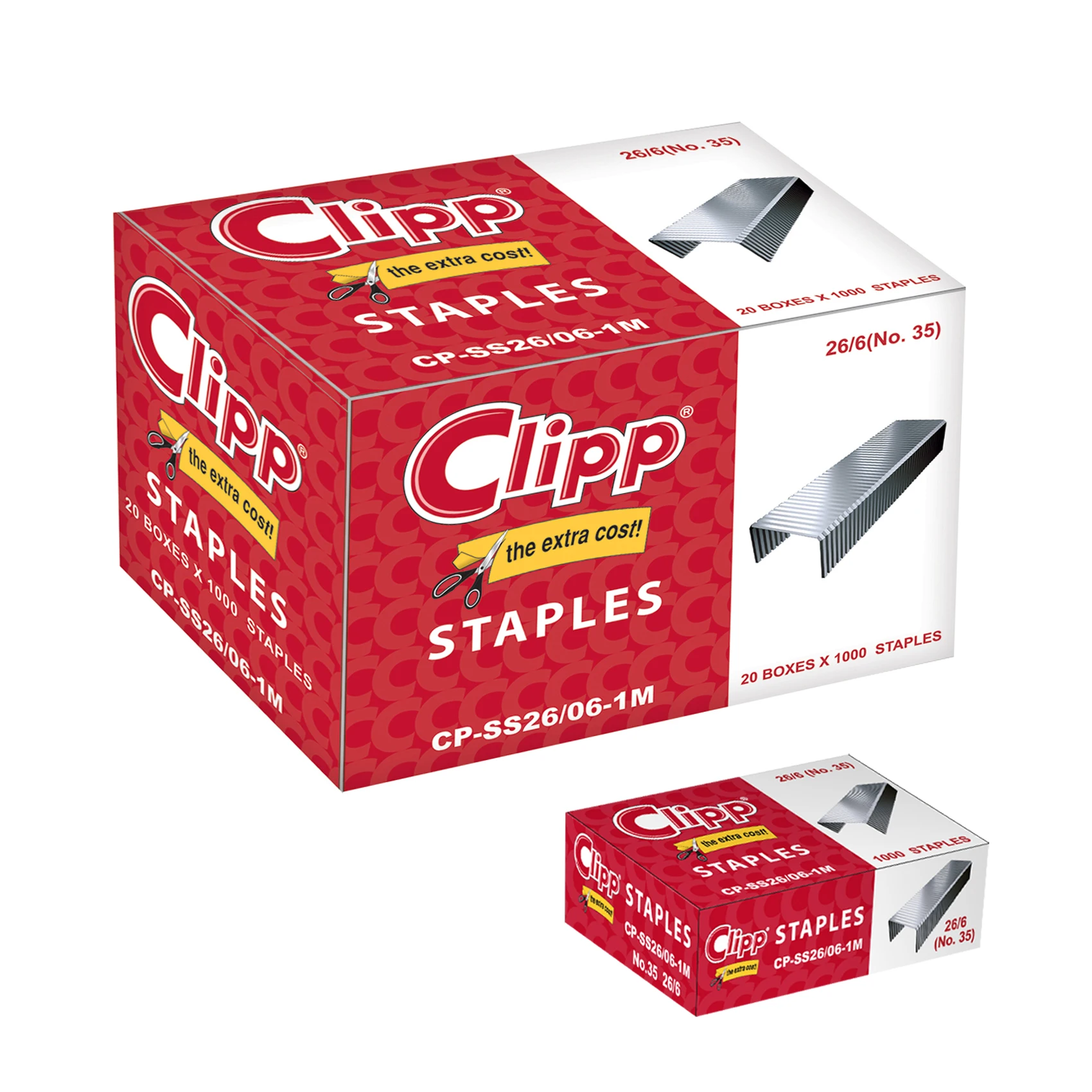 Galvanized wire staples prevent rusting 26/6 available in box of 1000 & 5000 pins