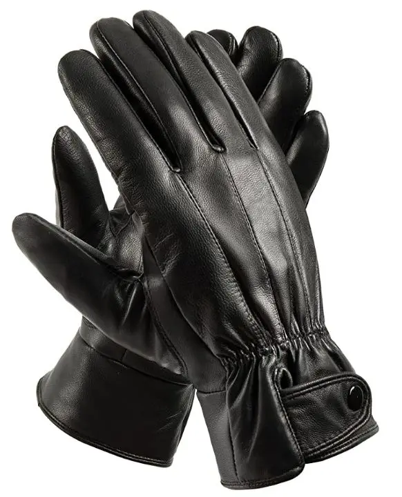 Gloves for men New Winter Series Leather made Gloves Touch Screen Function Lined With Plush Fleece Fabric