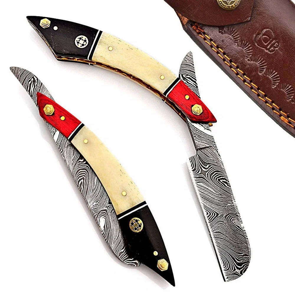 Custom Handmade Damascus Steel shaving razor straight razor Sharp Edge For mens