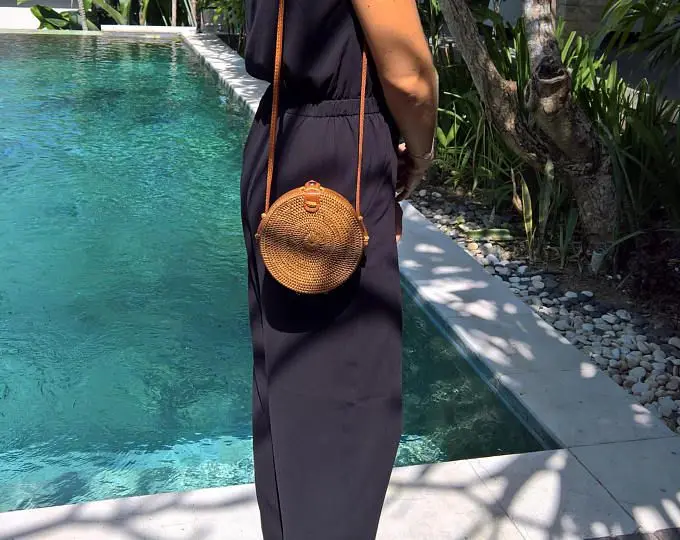 Новое поступление плетеная Сумка из ротанга с кисточками Вьетнама