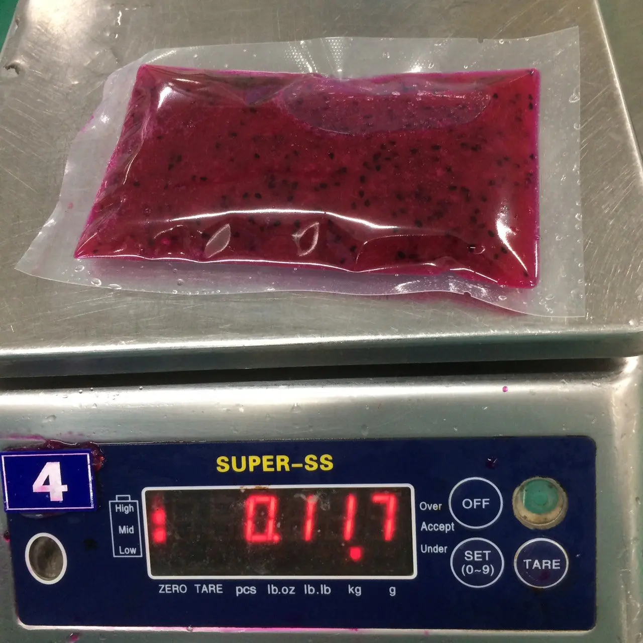 100% чистый замороженный питая пюре из Вьетнама 1,3 долл. США/кг FOB для чаши Acai