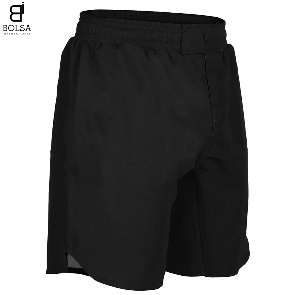 Black custom logo fight shorts mma short grappling shorts