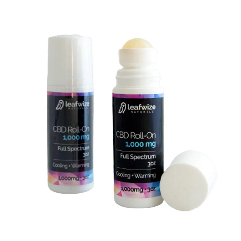 Leafwize Naturals CBD местный валик, полный спектр 1000 мг, сильный согревающий и охлаждающий гель для снятия боли