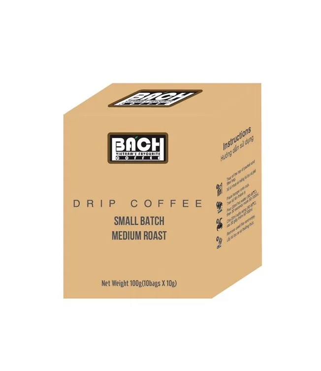 Coffee Drip filter -   Special blend Arabica and Robusta Coffee - Medium Roast - Pure Coffee - 10 Packs : 10 cups